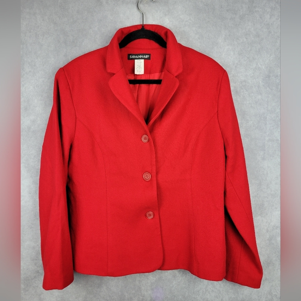 Savannah Blazer Jacket Women Pure Wool Woman Office Career Professional Size 16